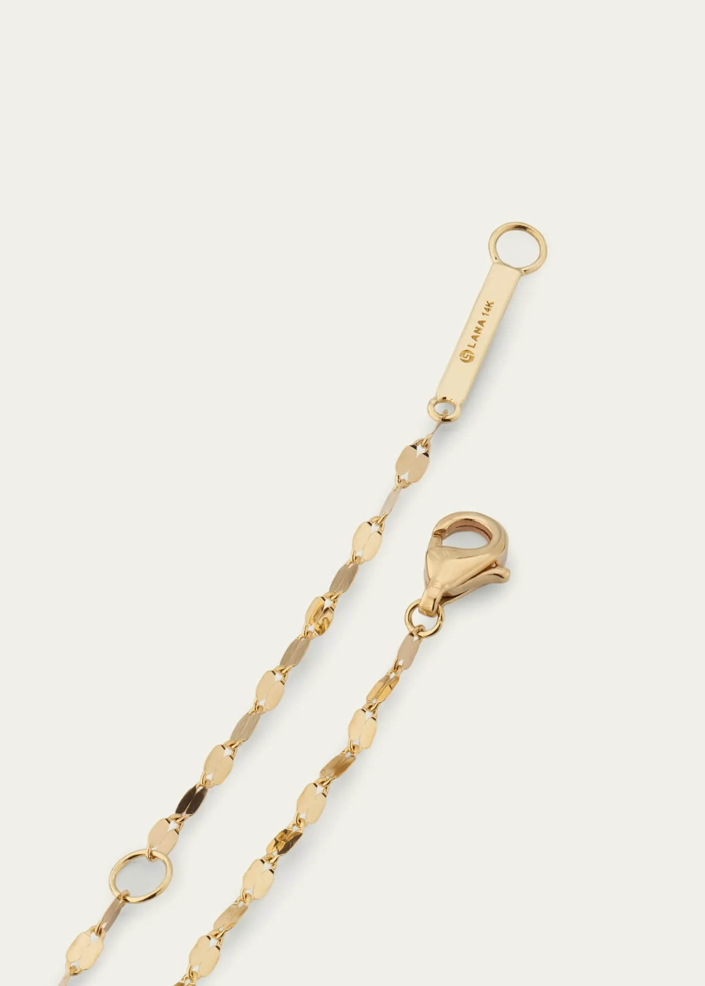 Lana14K Gold Baguette Diamond Tennis Section Chain Necklace