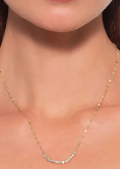 Lana14K Gold Baguette Diamond Tennis Section Chain Necklace