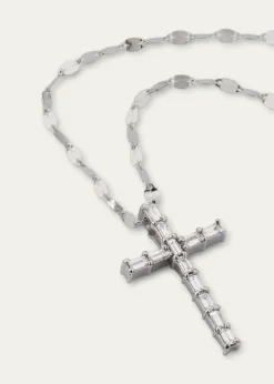 Lana14K Gold Baguette Everyday Cross Pendant Necklace with Jump Ring, 16-18