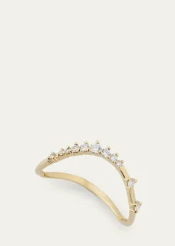 Lana14K Gold Curved Solo Diamond Constellation Ring