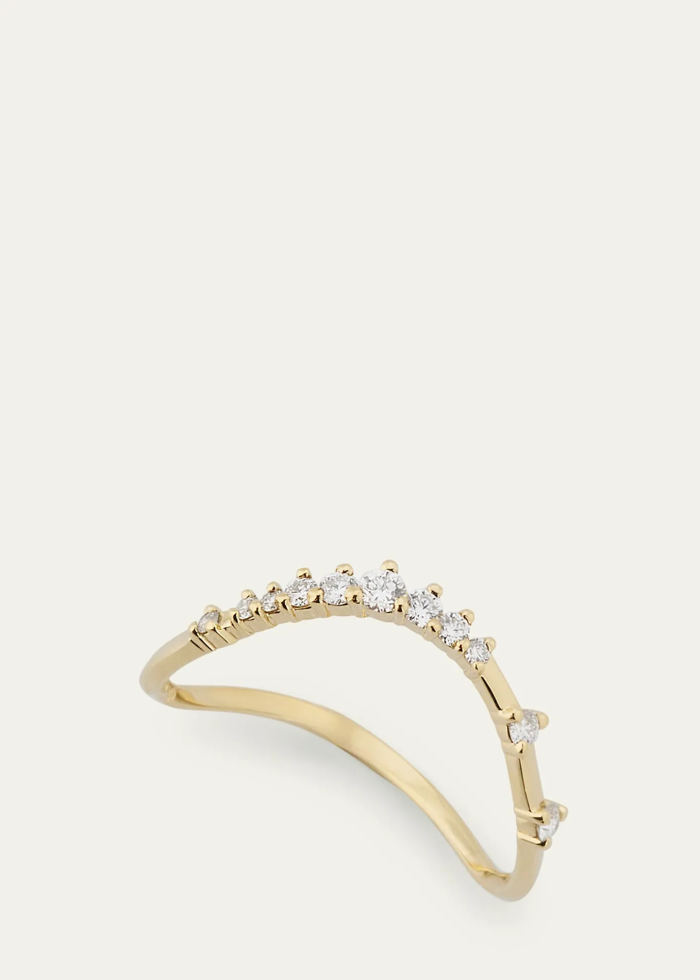 Lana14K Gold Curved Solo Diamond Constellation Ring