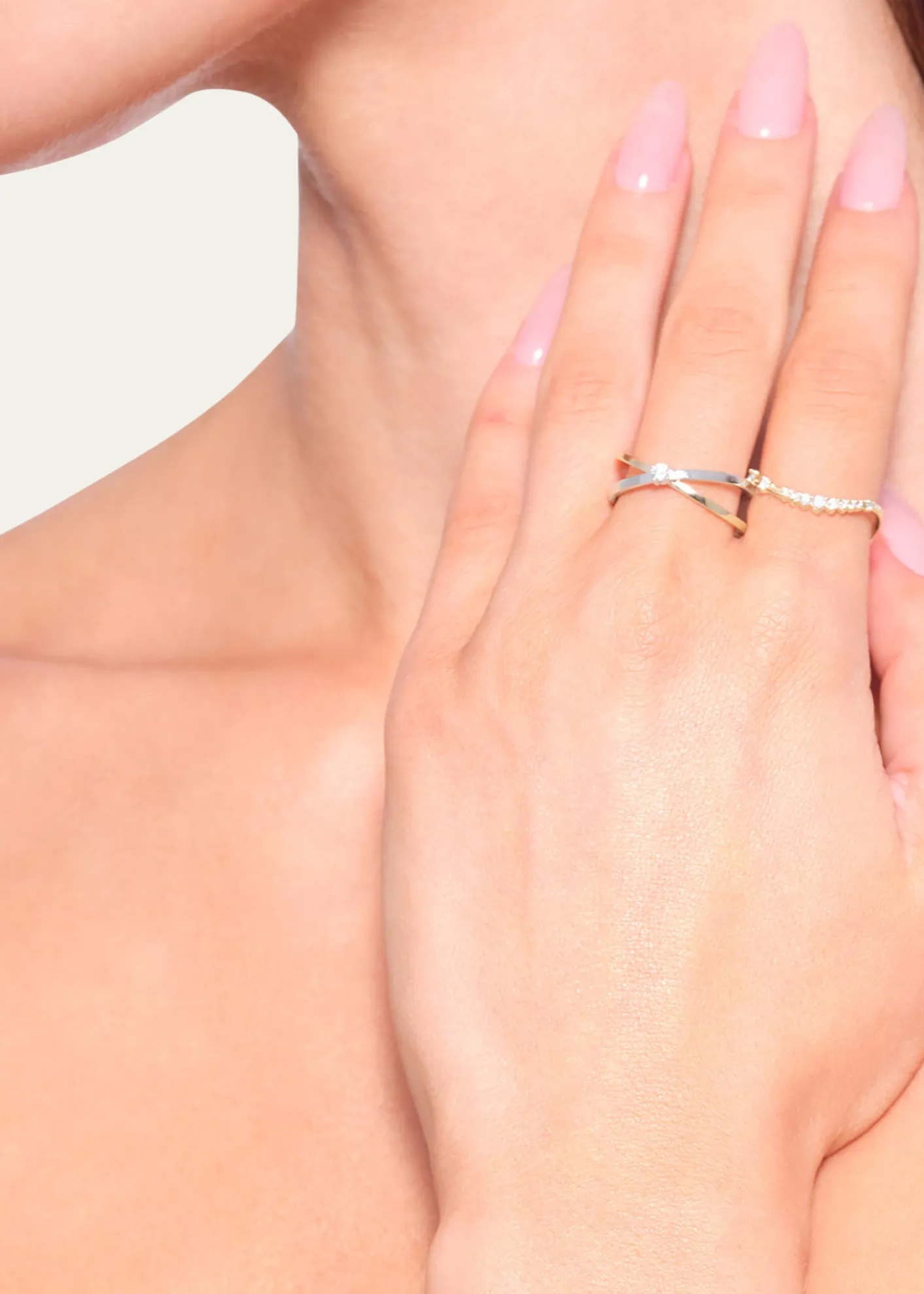Lana14K Gold Curved Solo Diamond Constellation Ring