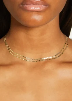 Lana14K Gold Double Strand Petite Nude Choker