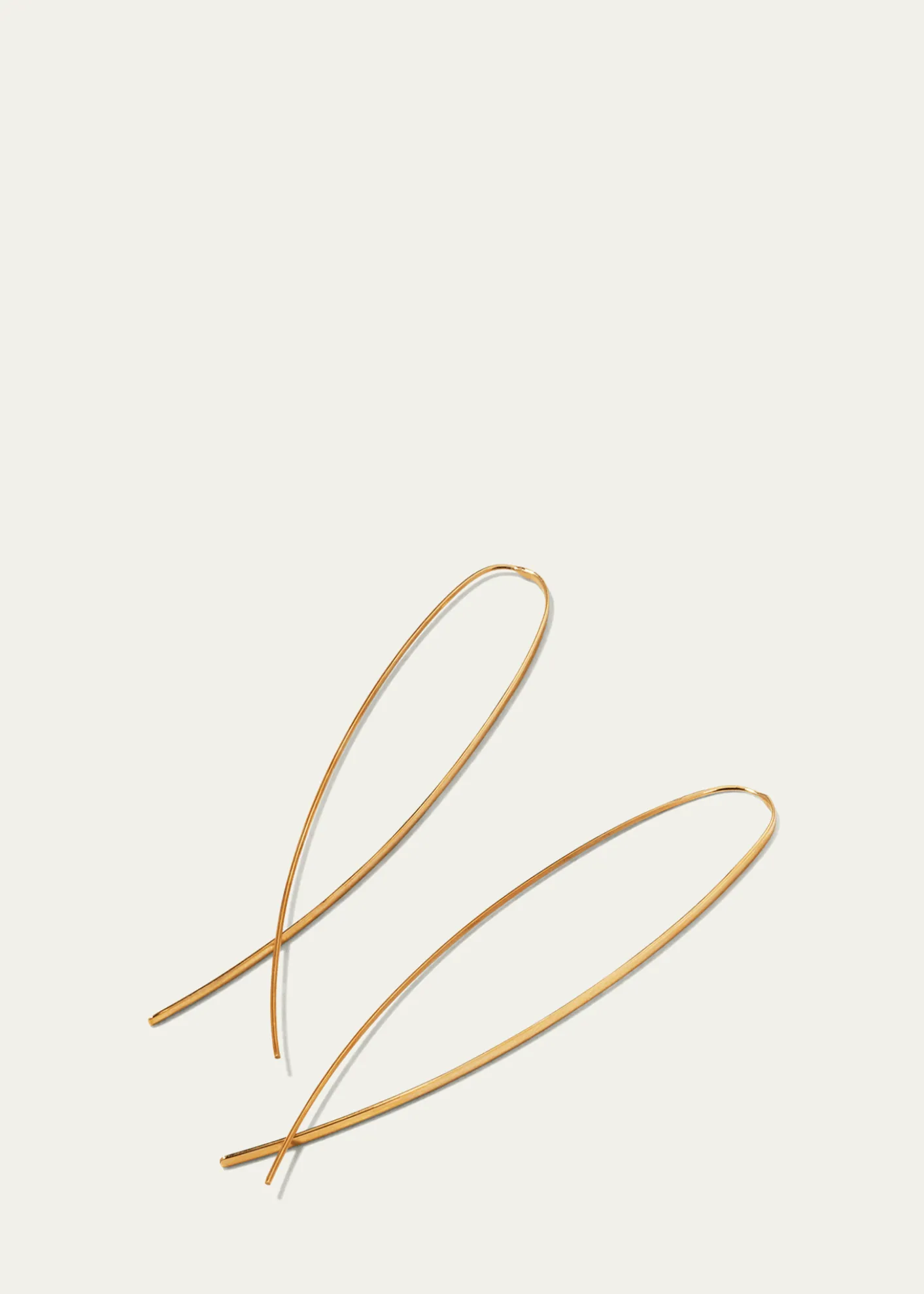Lana14K Gold Elite Narrow Upside Down Hoop Earrings