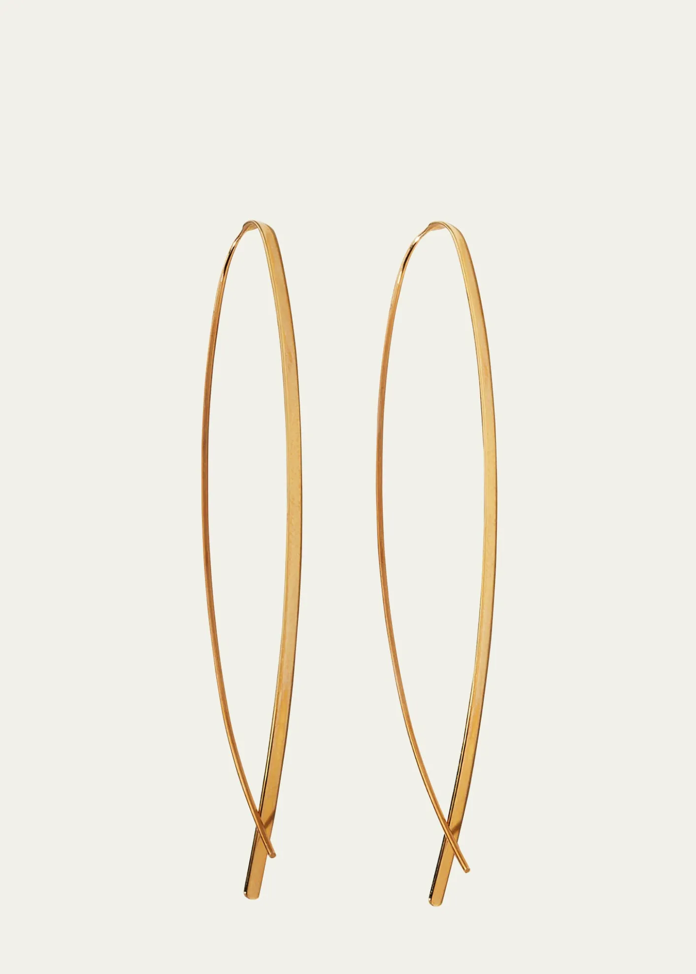 Lana14K Gold Elite Narrow Upside Down Hoop Earrings
