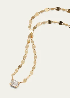 Lana14K Gold Emerald-Cut Diamond Pendant Necklace
