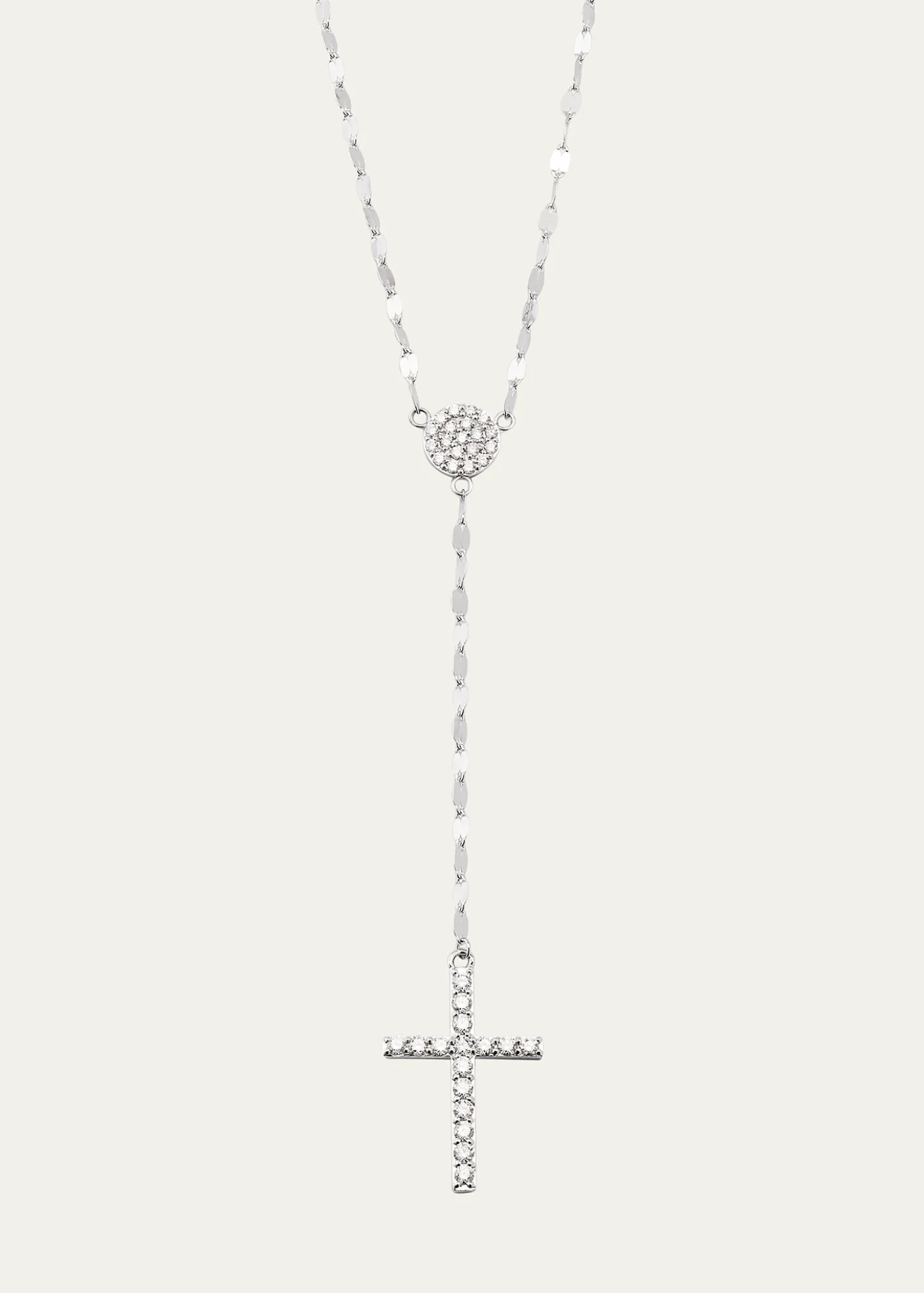 Lana14K Gold Femme Fatale Crossary Necklace with Diamonds