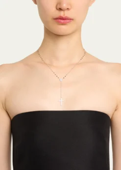 Lana14K Gold Femme Fatale Crossary Necklace with Diamonds