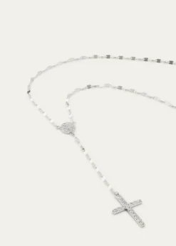 Lana14K Gold Femme Fatale Crossary Necklace with Diamonds
