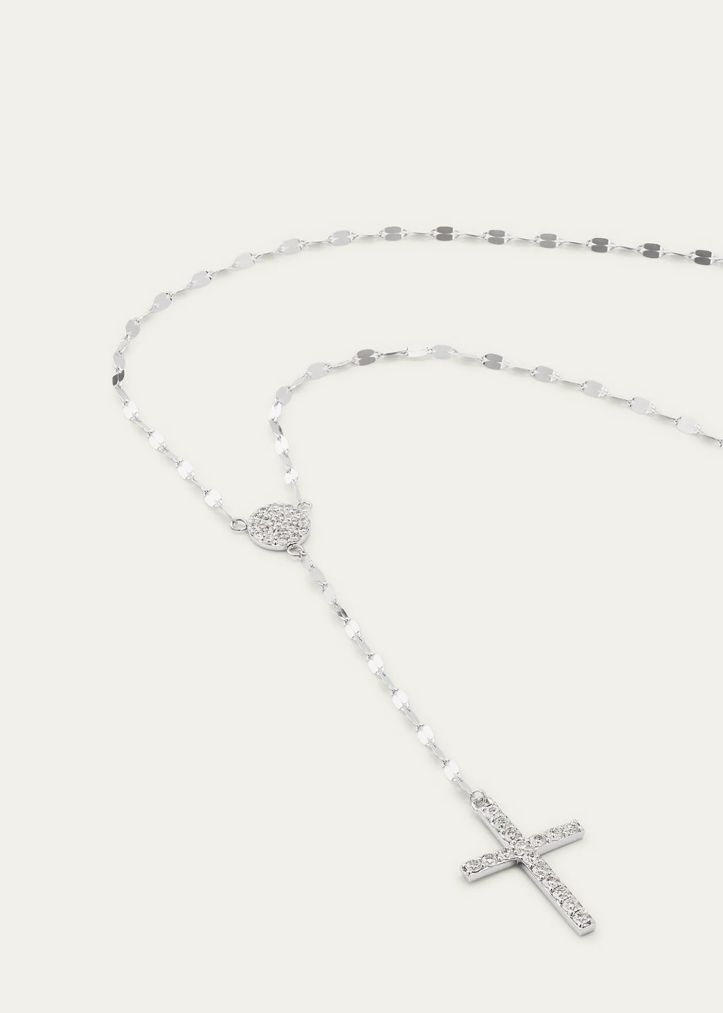 Lana14K Gold Femme Fatale Crossary Necklace with Diamonds