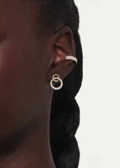 Lana14K Gold Flawless Double Bond Cusp Dangle Stud Earrings
