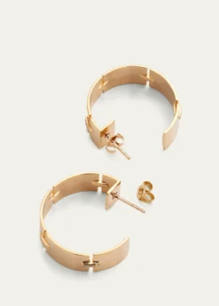 Lana14K Gold Flawless Tag Link Vanity Hoop Earrings, 25mm