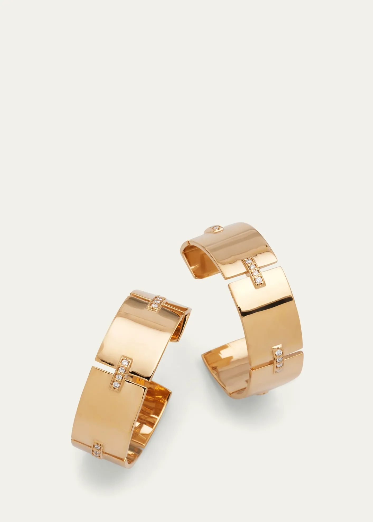 Lana14K Gold Flawless Tag Link Vanity Hoop Earrings, 25mm