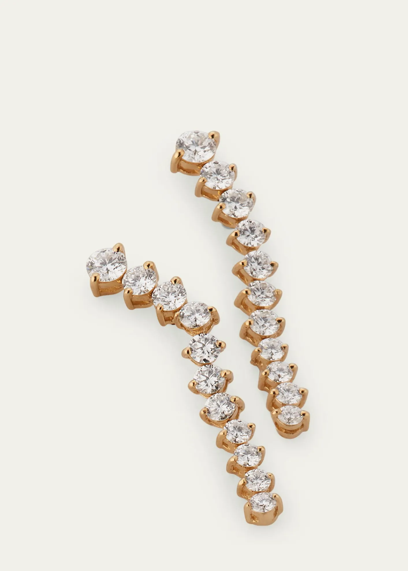 Lana14K Gold Flawless Tennis Linear Diamond Ear Crawlers