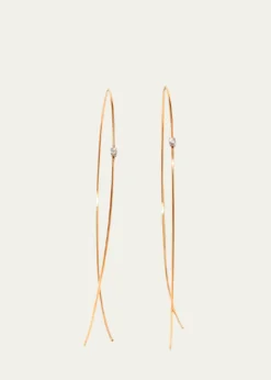 Lana14K Gold Large Upside Down Hoops with Diamonds