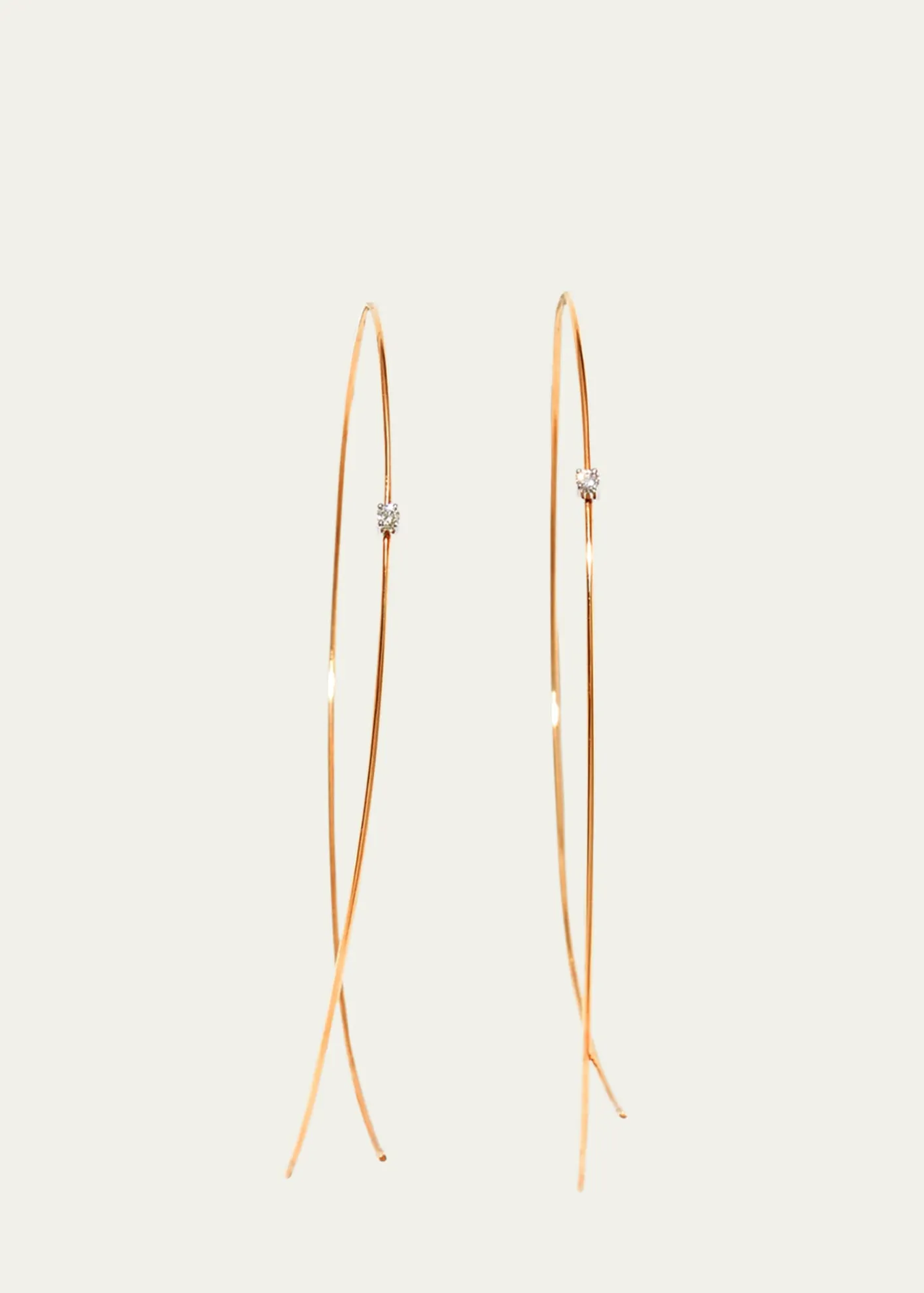 Lana14K Gold Large Upside Down Hoops with Diamonds