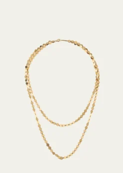 Lana14K Gold Laser Disc Duo Chain Necklace