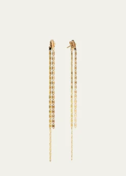 Lana14K Gold Linear Malibu Dusters Front and Back Earrings