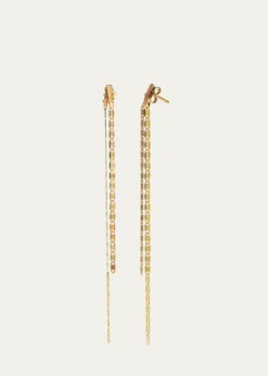 Lana14K Gold Linear Malibu Dusters Front and Back Earrings