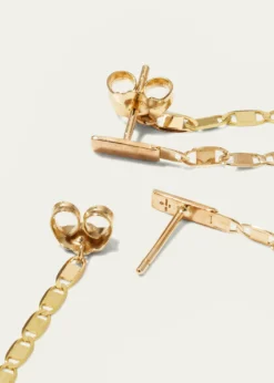 Lana14K Gold Linear Malibu Dusters Front and Back Earrings