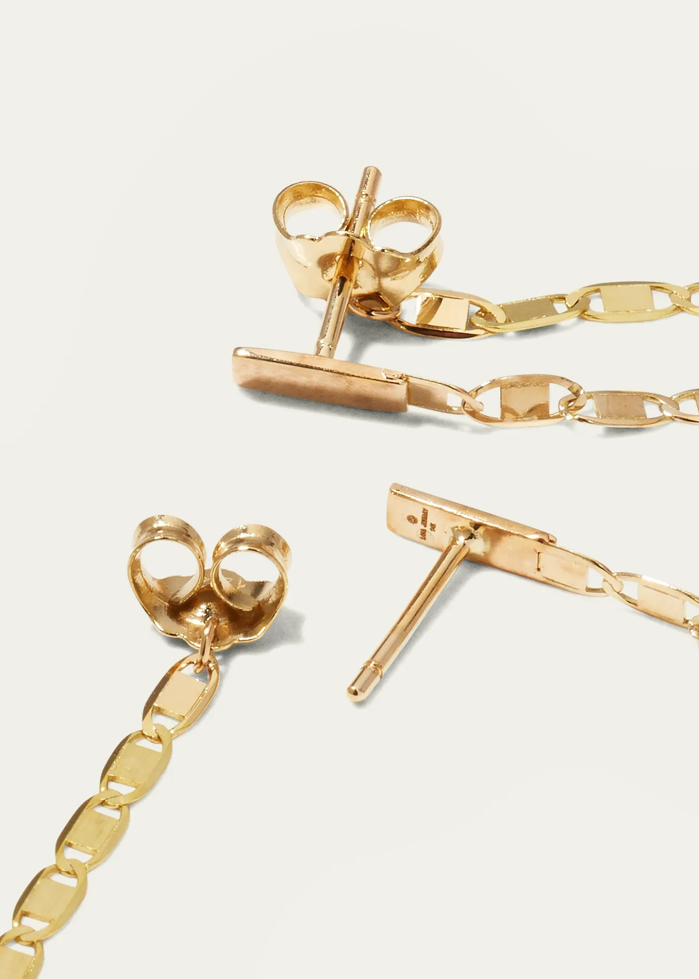 Lana14K Gold Linear Malibu Dusters Front and Back Earrings