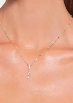 Lana14K Gold Mini Flawless Diamond Tennis Lariat Necklace