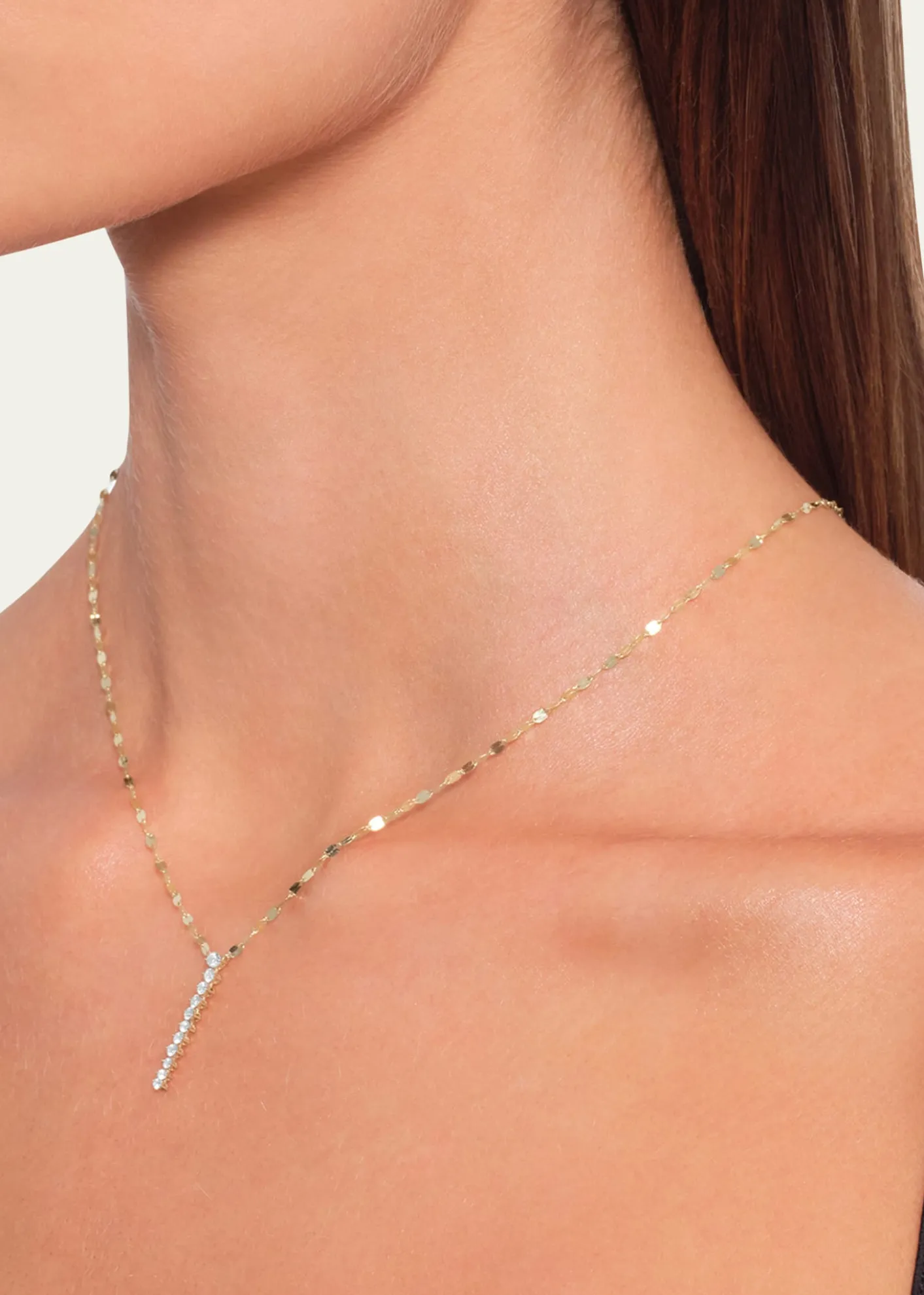 Lana14K Gold Mini Flawless Diamond Tennis Lariat Necklace