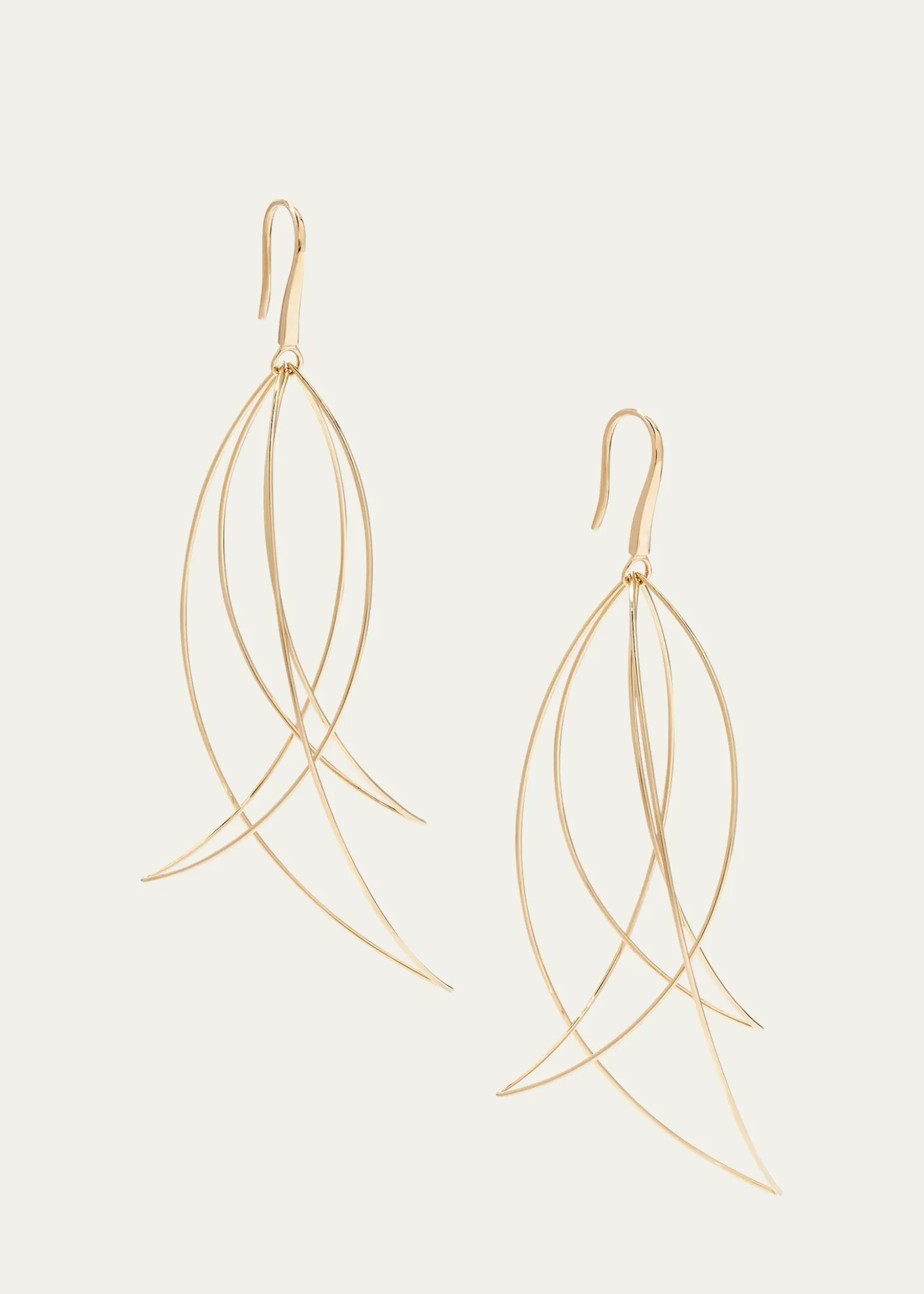 Lana14K Gold Multi-Curved Wire Marquis Hoop Earrings