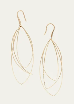 Lana14K Gold Multi-Curved Wire Marquis Hoop Earrings
