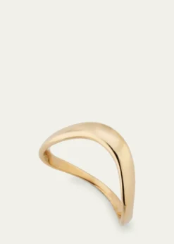 Lana14K Gold Skinny Curved Bubble Ring