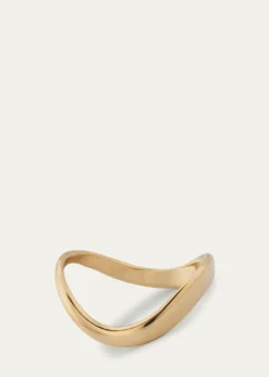 Lana14K Gold Skinny Curved Bubble Ring