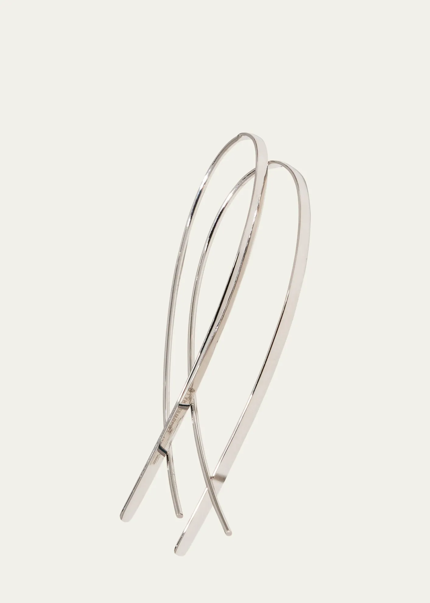 Lana14K Gold Small Elongated Flat Upside Down Hoops