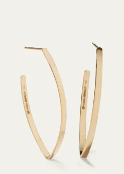 Lana14K Gold Small Flat Blake Hoop Earrings