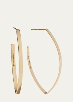 Lana14K Gold Small Flat Blake Hoop Earrings