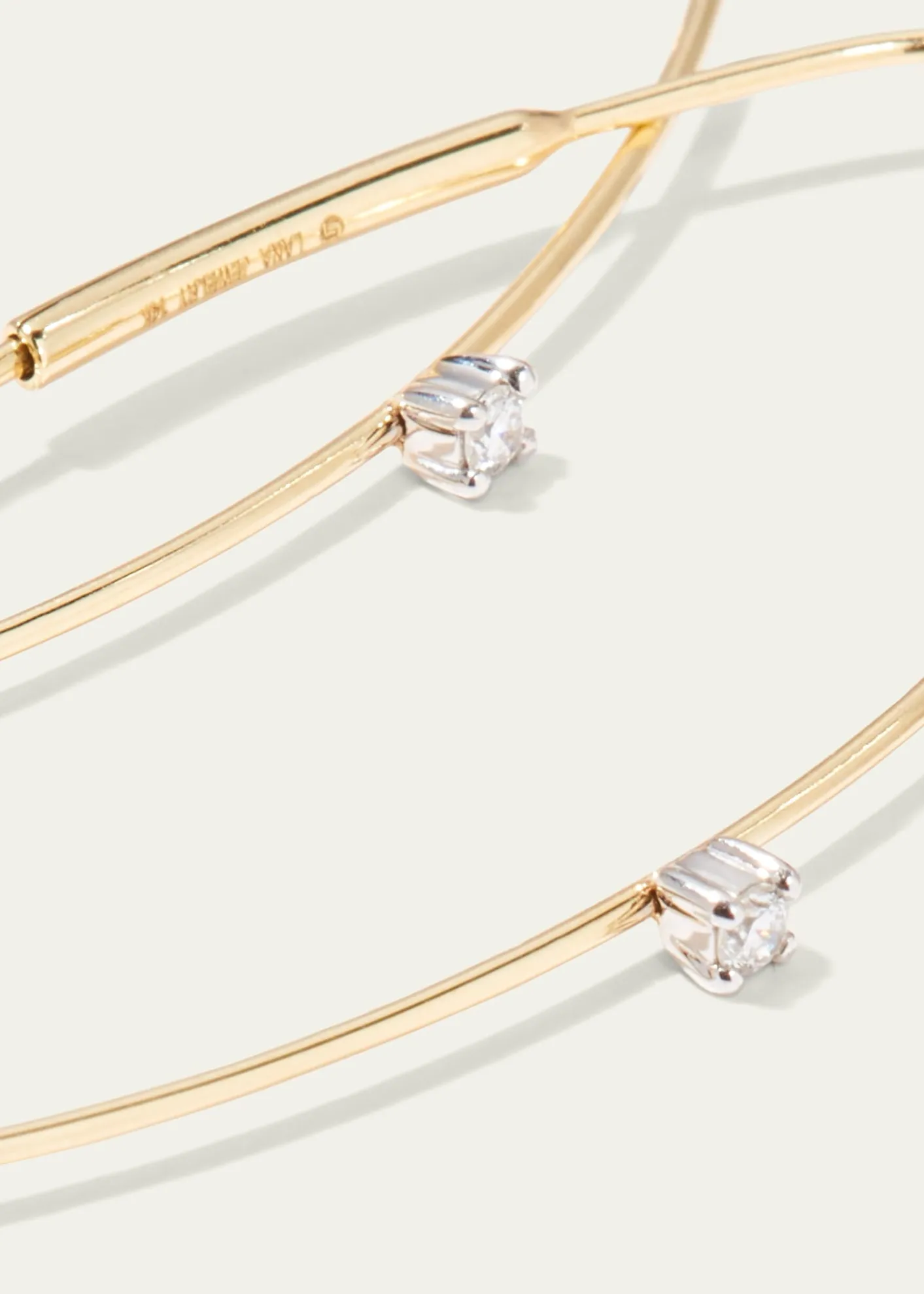 Lana14K Gold Small Oval Magic Hoop Earrings with Diamonds