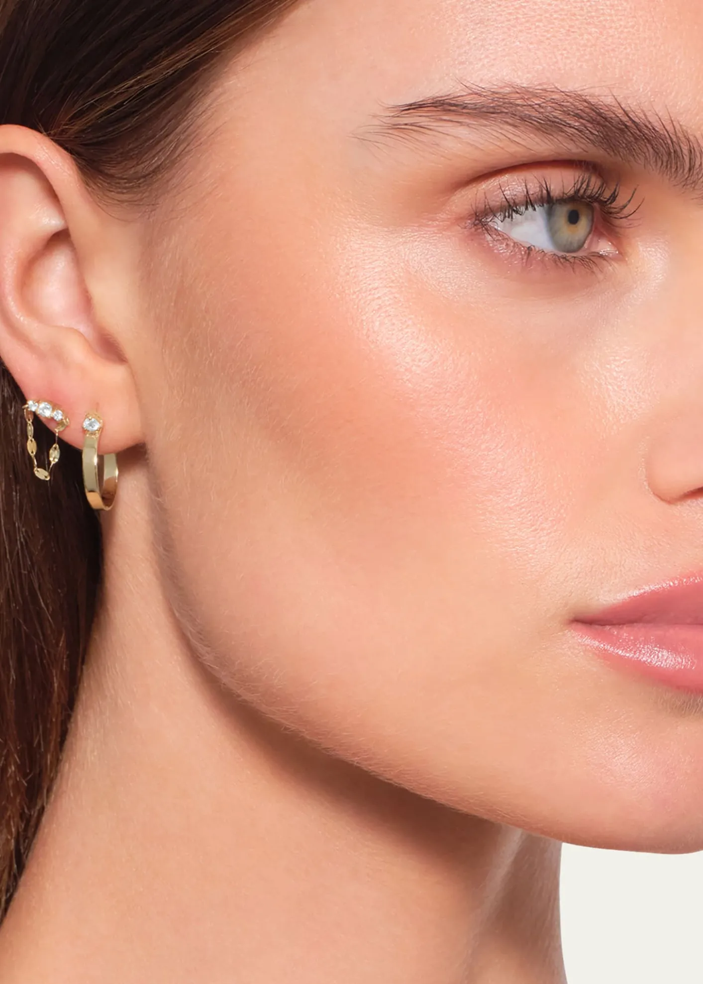 Lana14K Gold Solo Blake Draping Diamond Stud Earrings