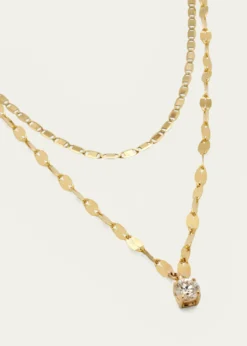 Lana14K Gold Solo Double-Strand Necklace with Diamond
