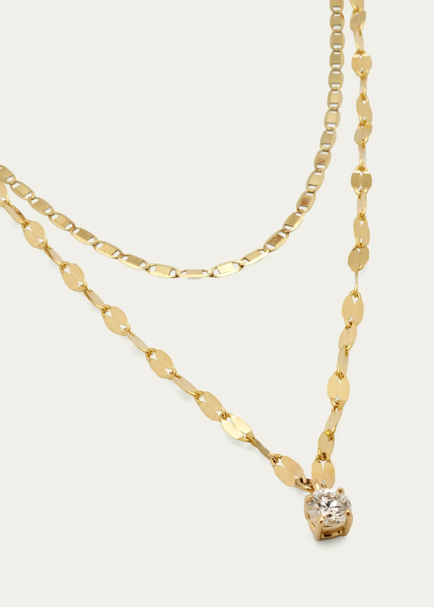 Lana14K Gold Solo Double-Strand Necklace with Diamond
