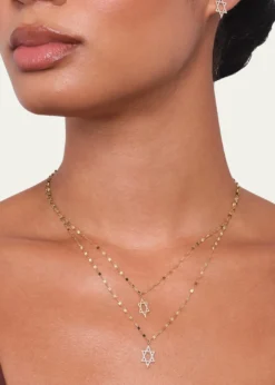 Lana14K Gold Star of David Charm Necklace with Jump Ring, 16-18"L