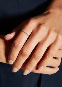Lana14K Gold Thin Flawless Diamond Stack Ring