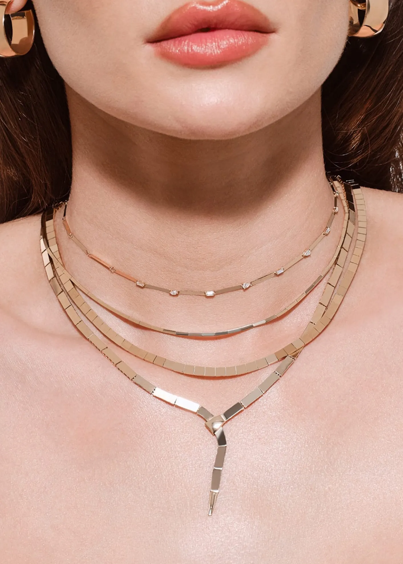 Lana14K Multi Solo Diamond Fancy Link Necklace