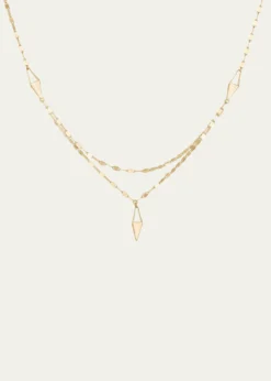 Lana14K Triangular-Link Double Strand Necklace