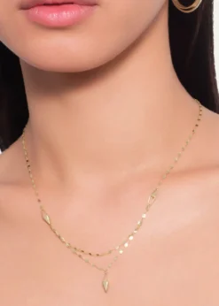 Lana14K Triangular-Link Double Strand Necklace