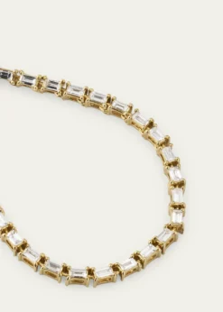 Lana14K Yellow Gold Baguette Diamond Tennis Necklace. 16"L