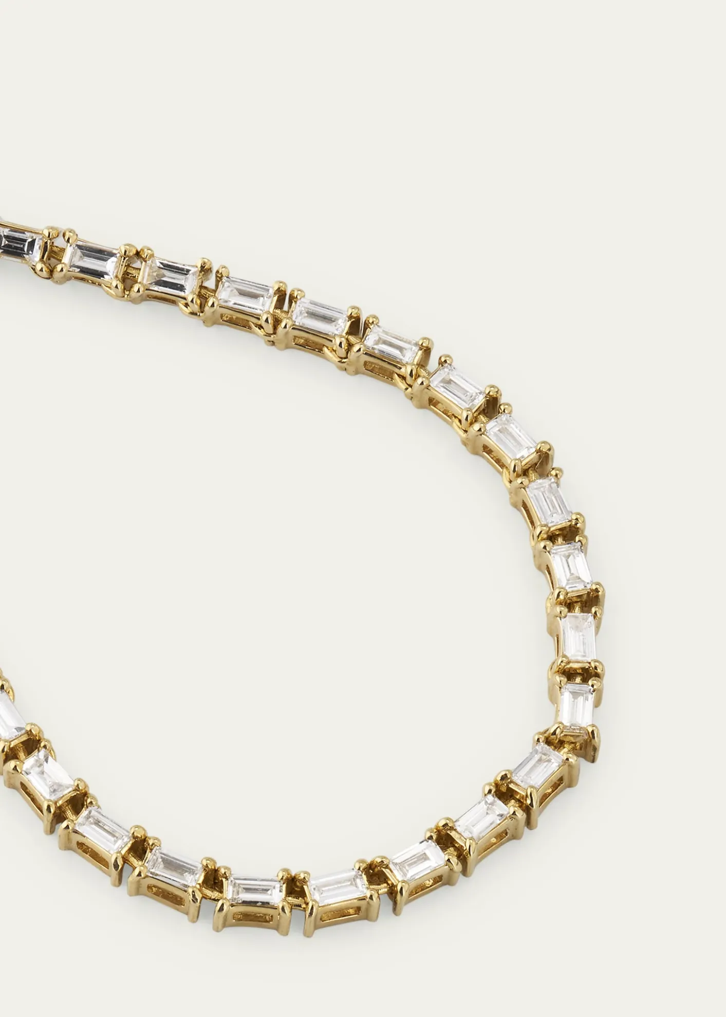 Lana14K Yellow Gold Baguette Diamond Tennis Necklace. 16"L