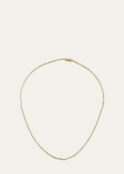 Lana14K Yellow Gold Baguette Diamond Tennis Necklace. 16"L