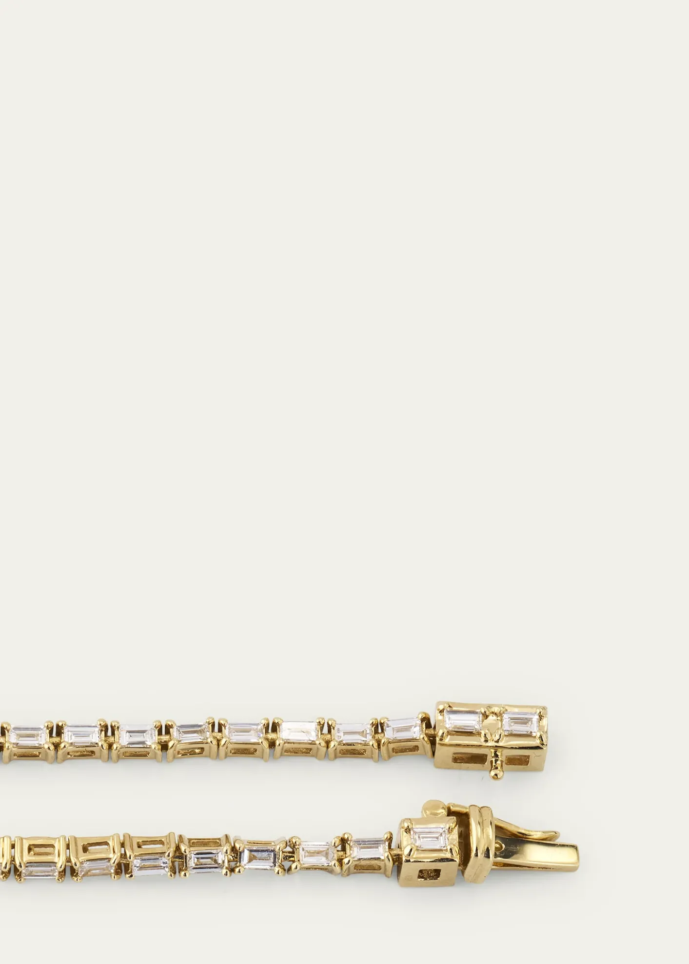 Lana14K Yellow Gold Baguette Diamond Tennis Necklace. 16"L