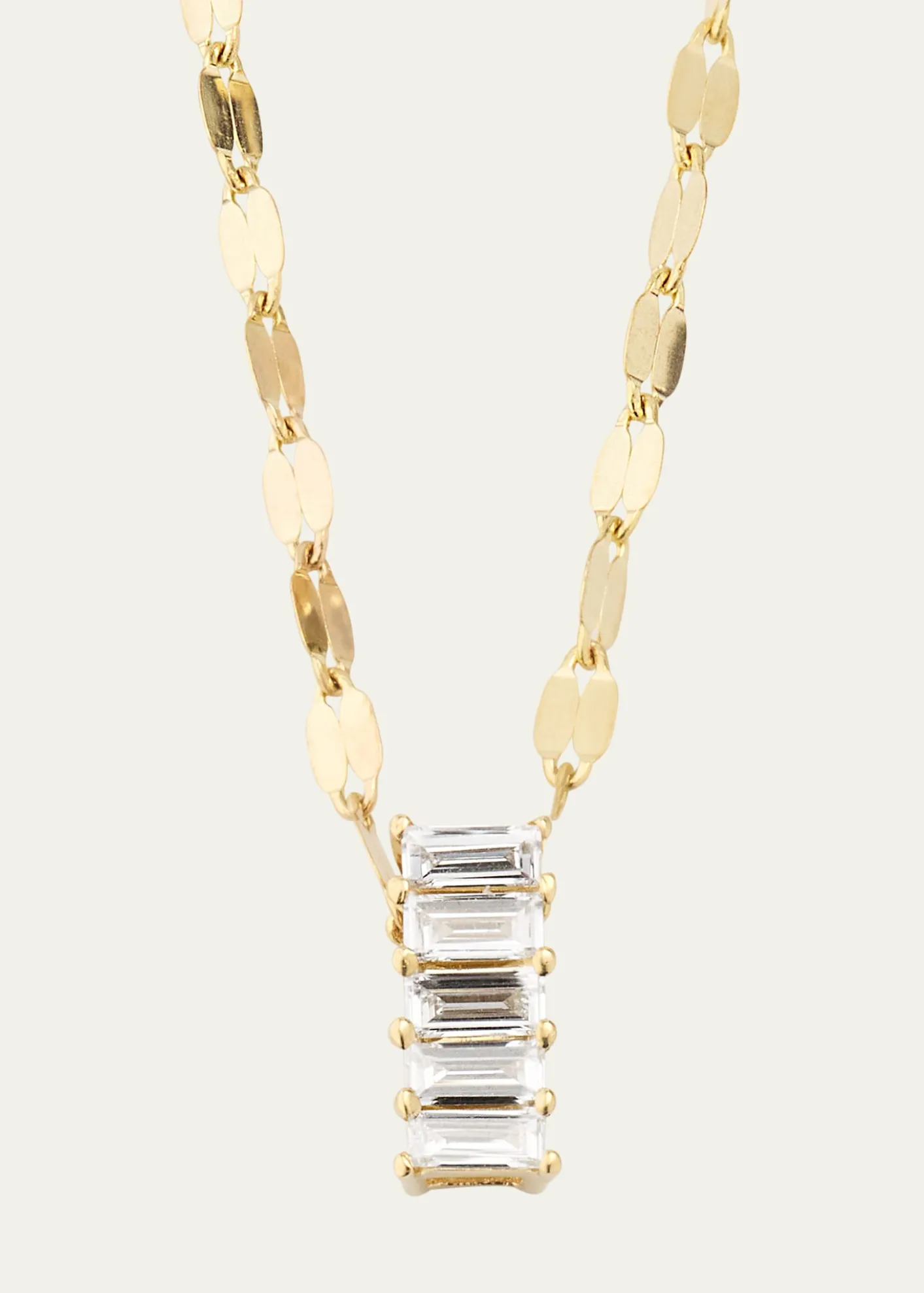 Lana14K Yellow Gold Baguette Diamond Vertical Pendant Necklace
