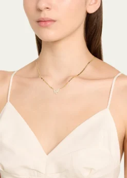Lana14K Yellow Gold Flawless Double Butterfly Necklace with Diamonds