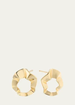 Lana14K Yellow Gold Geometric Crinkle Stud Earrings